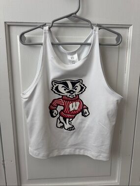 Wisconsin Badgers White Tank Top with Bucky Badger Women’s XS